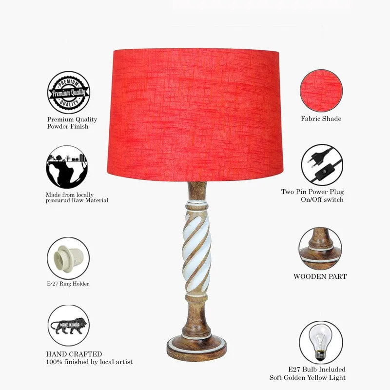 HaloLume Adaptive Wooden Table Lamp - Red,Brown media 6