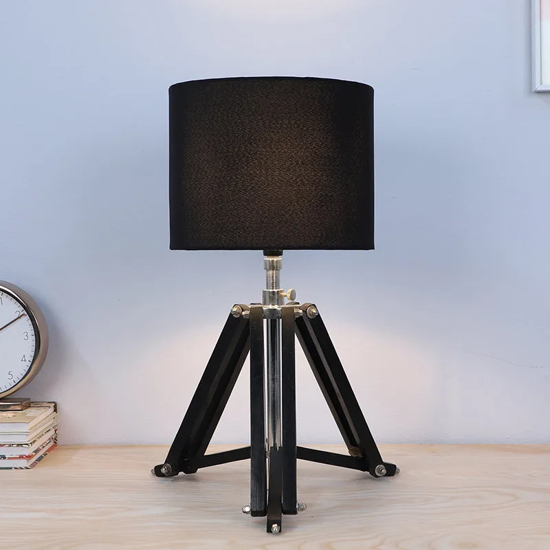 Urbane Solid Tripod Mango Wood Table Lamp - Black media 2