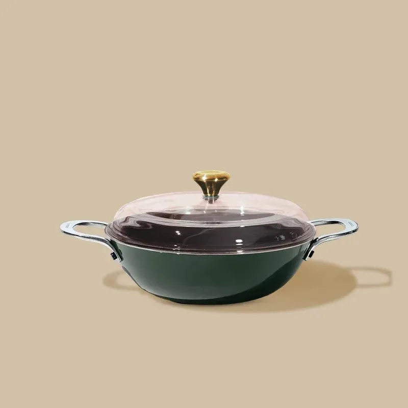 Cumin Co Enamel Cast Iron Kadhai (3000 mL) - Green media 3