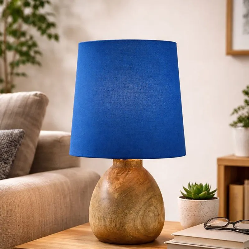 PureVista Wooden Table Lamp - Blue media 4