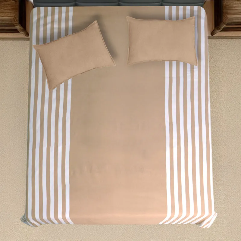 Saral Home Balance Cotton Bedsheet (Beige) - 102 TC media 3