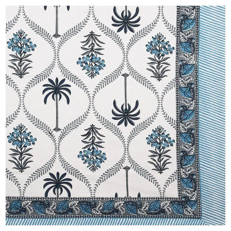 Amoda Ethnic Cotton Bedsheet (Blue) - 160 TC media 4