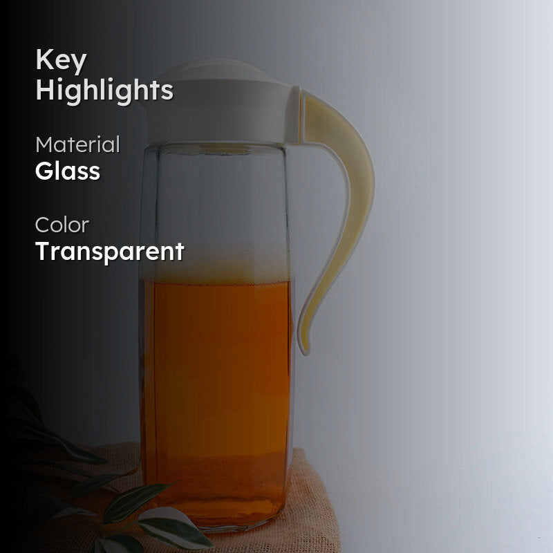 Domana Fersha Transparent Jug With Lid (White) - 1600 ML media 2