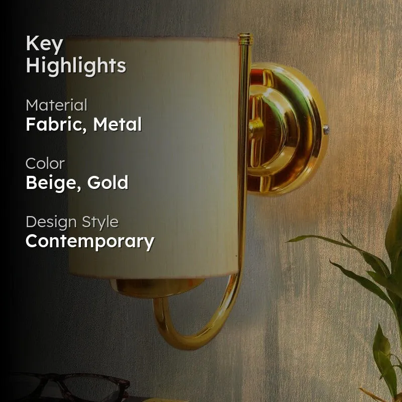 Galora Hepa Fabric & Metal Wall Lamp - Beige media 2