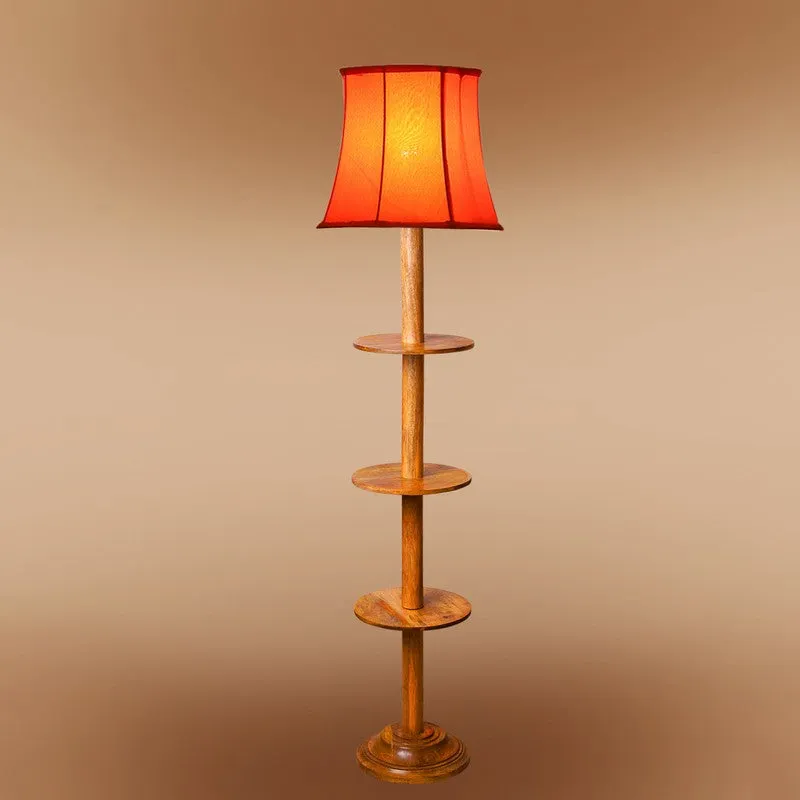 GlowDock Column Wooden Floor Lamp - Orange media 6