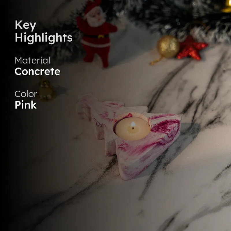 Christmas Festo Tealight Candle Holder - Pink media 2