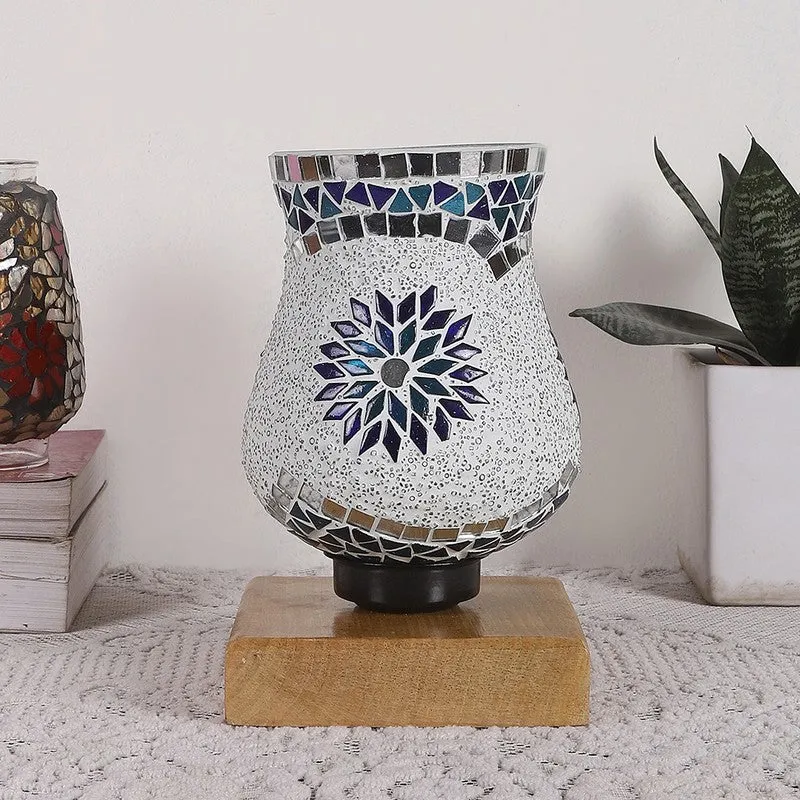 Bliss Mosaic Glass Table Lamp With Wooden Base - Multicolor media 4