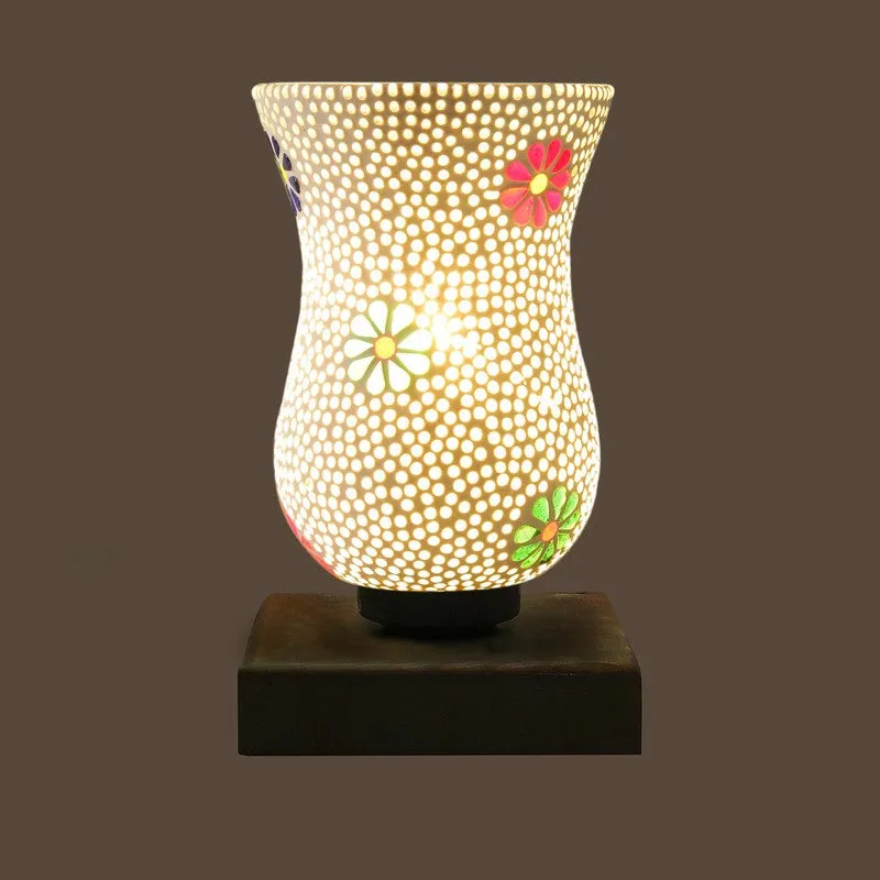 Lumetti Mosaic Glass Table Lamp With Wooden Base - Multicolor media 7