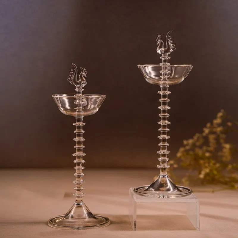 Shubhdeep Glass Diya - Set Of Two media 3