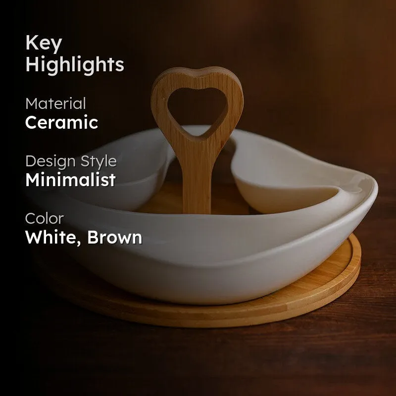 Modo Ceramic Platter - White & Brown media 2