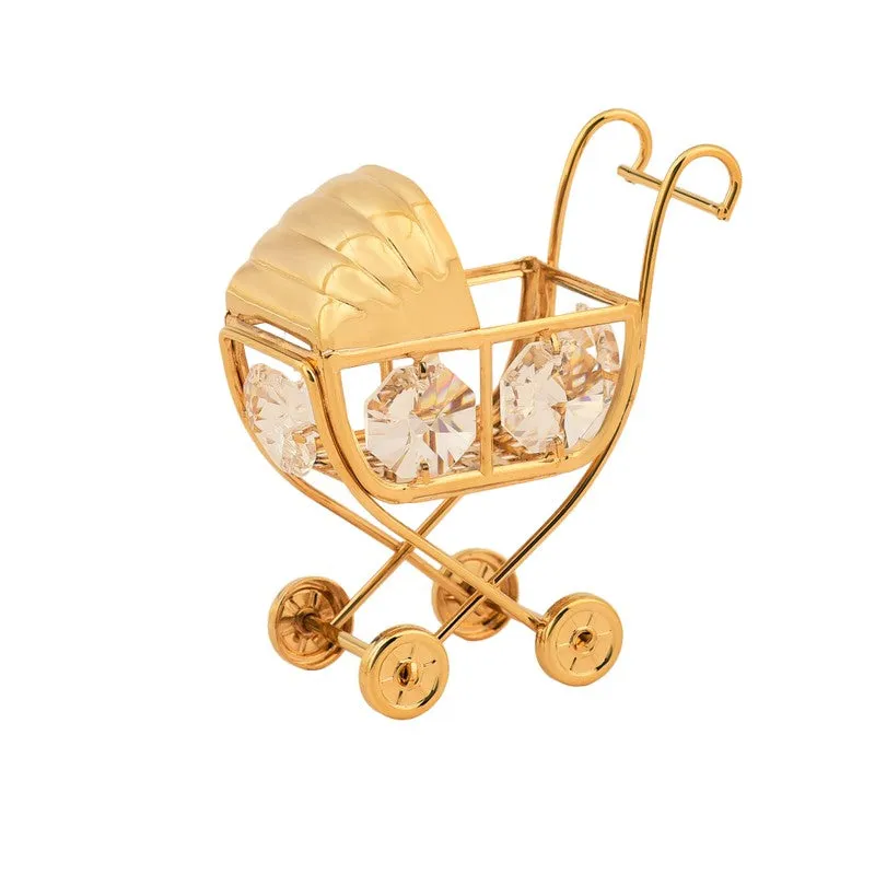 Golden Luxe Trolly 24K Gold Plated Mild Steel Showpiece media 4