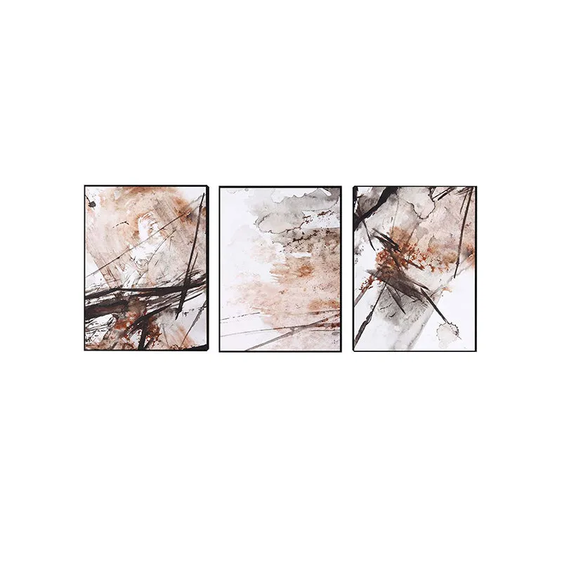 Glima Splash Wall Painting (Brown) - Set Of Three media 3