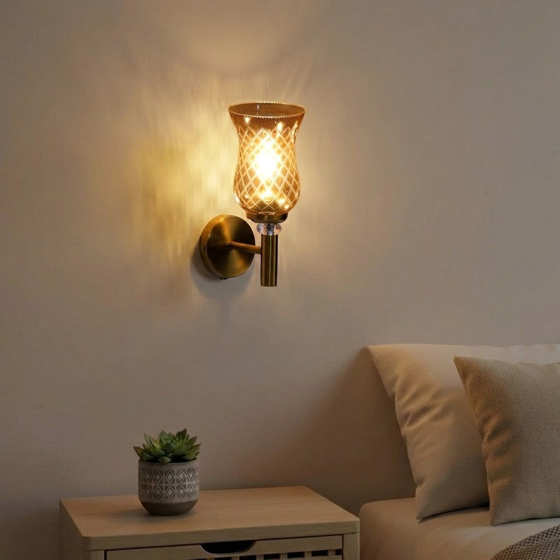 Golden Shine Glass Wall Lamp