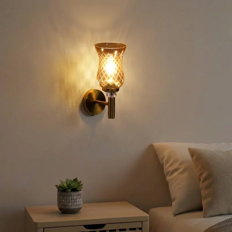 Golden Shine Glass Wall Lamp media 1