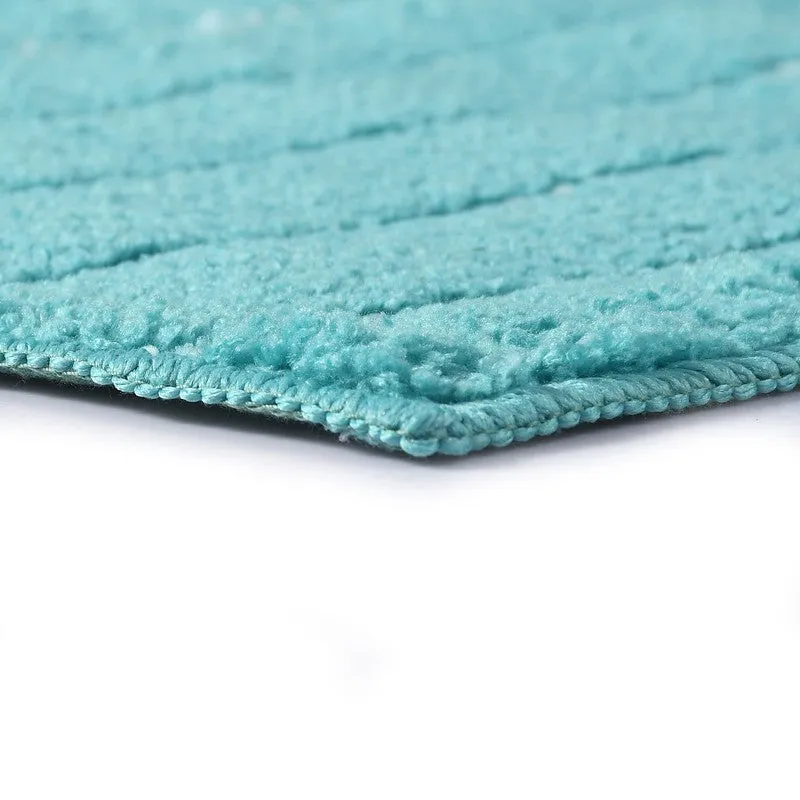 StripeEase Microfiber Bath Mats (Sky Blue) - Set of Two media 5