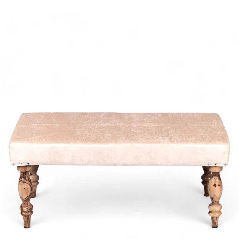 Drion Sheesham Wooden Bench with Stools (Beige) - Three Piece Set media 4