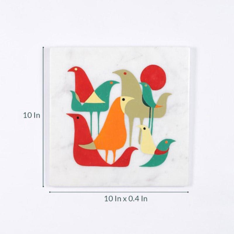 Bird Flock Hand Painted Marble Wall Accent media 5