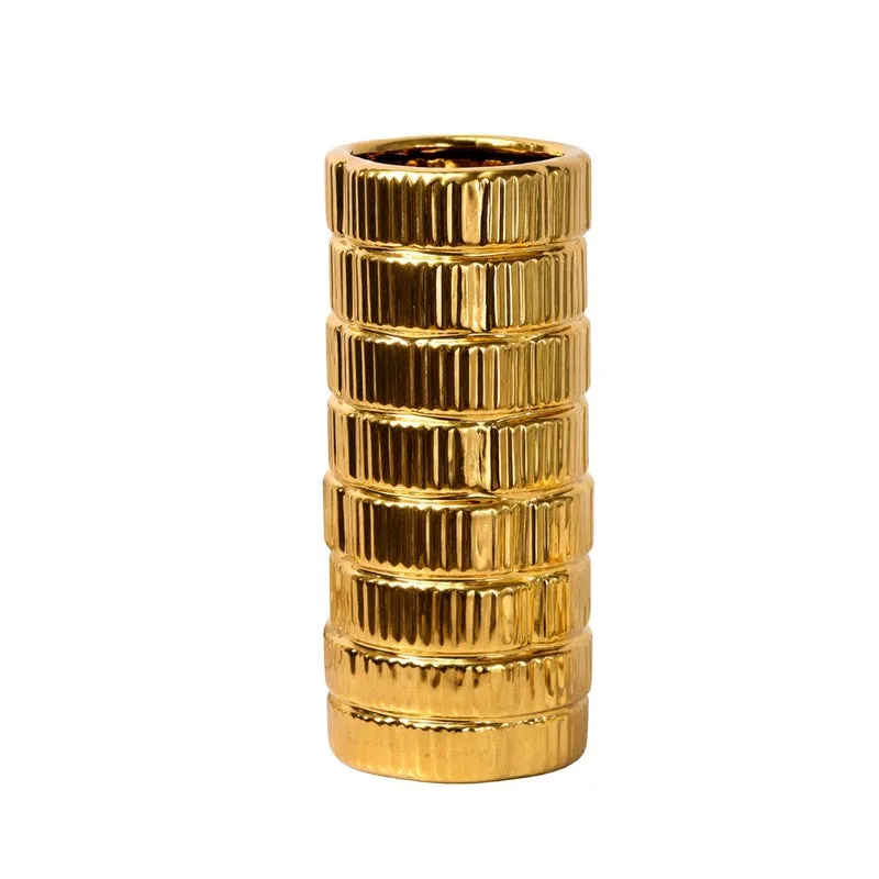 Gildora Tall Ceramic Vase - Gold media 3
