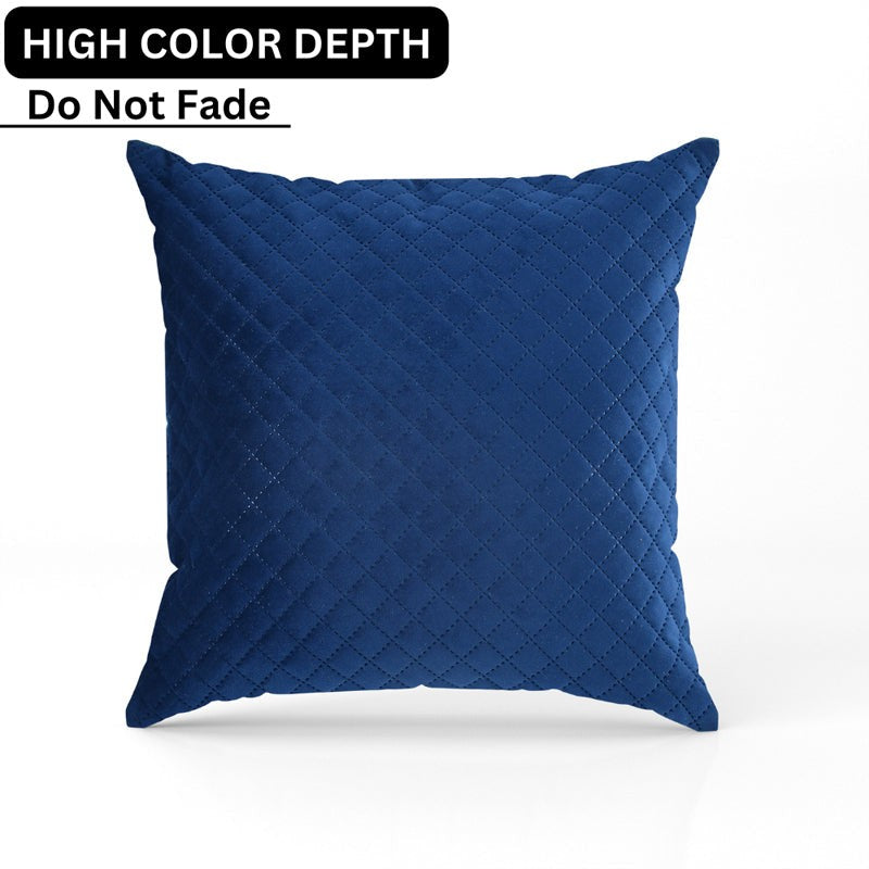 Orson Quilted Velvet Cushion Cover (Blue) - Set Of Five media 7