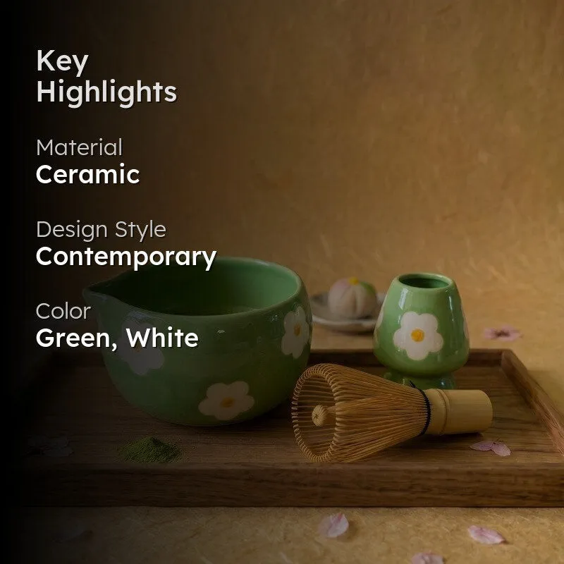 Aomori Ceramic Matcha Bowl & Whisk Holder Set - 550 mL media 2