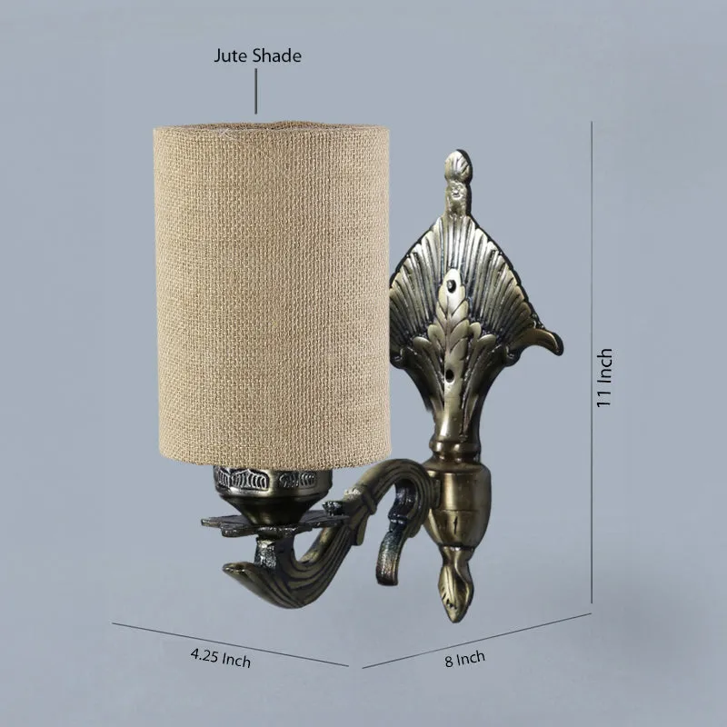 Magda Masique Cylindrical Fabric & Metal Wall Lamp - Beige media 4