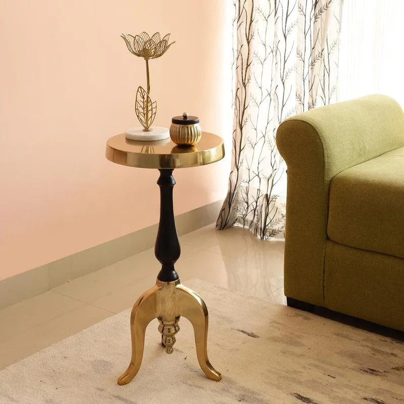 Misova Antique Accent Table - Black & Gold media 1