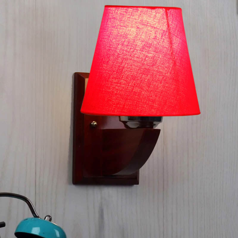 Lush Conical Wooden Wall Lamp