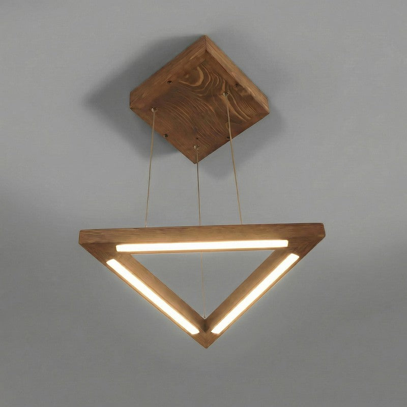 Guridon Linear LED Carved Wooden Ceiling Lamp - Brown media 6