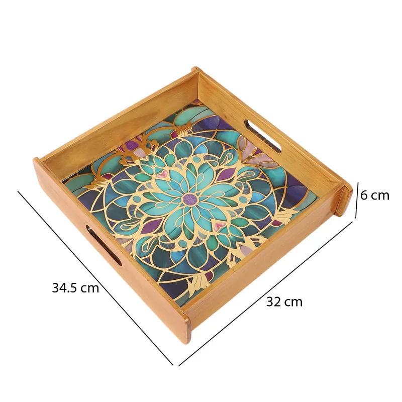 Floral Feast Square Wooden Serving Tray media 6