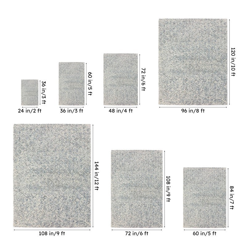 Timeless Textures Hand Tufted Wool Rug - Blue & White media 14