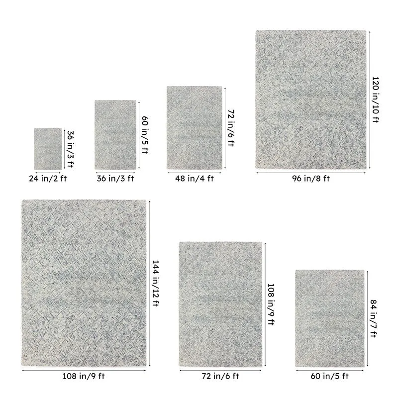 Timeless Textures Hand Tufted Wool Rug - Blue & White media 14