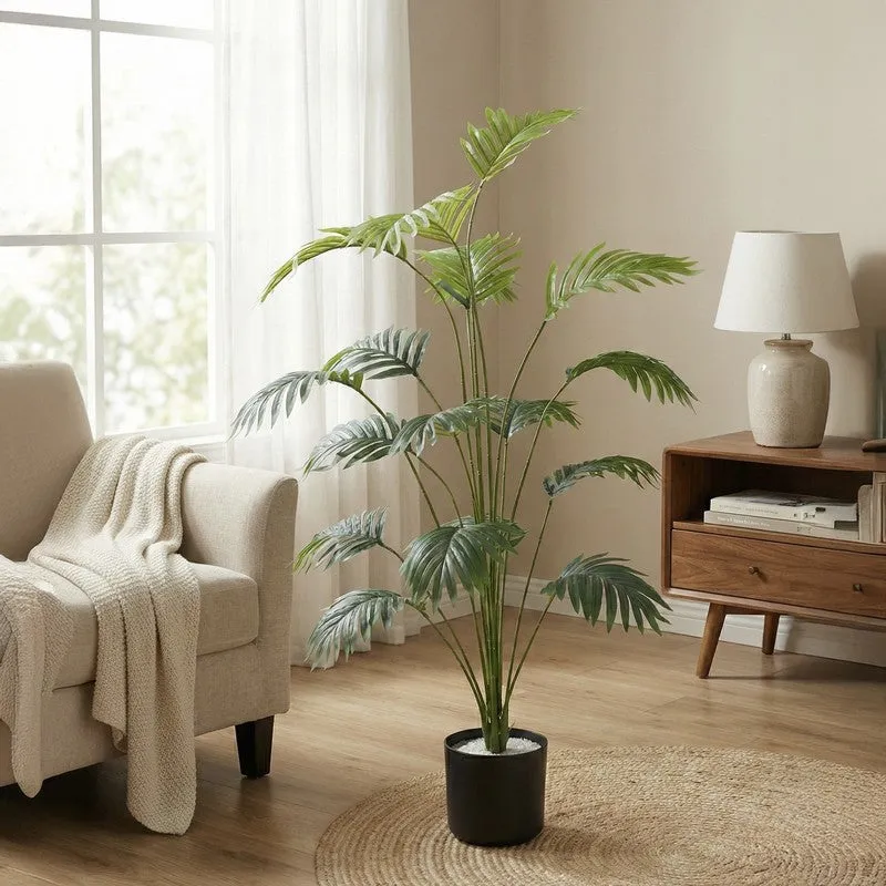 Palmora Artificial Areca Palm Plant With Black Plastic Pot - 3.4 ft media 2