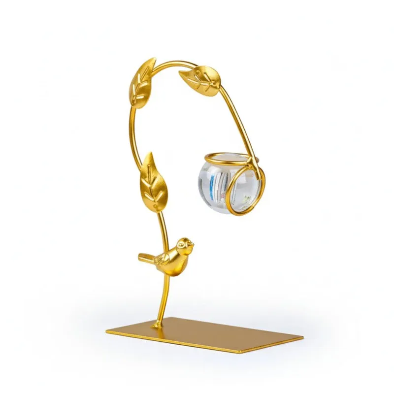 Gilded Drop Crystal Showpiece - Gold media 3