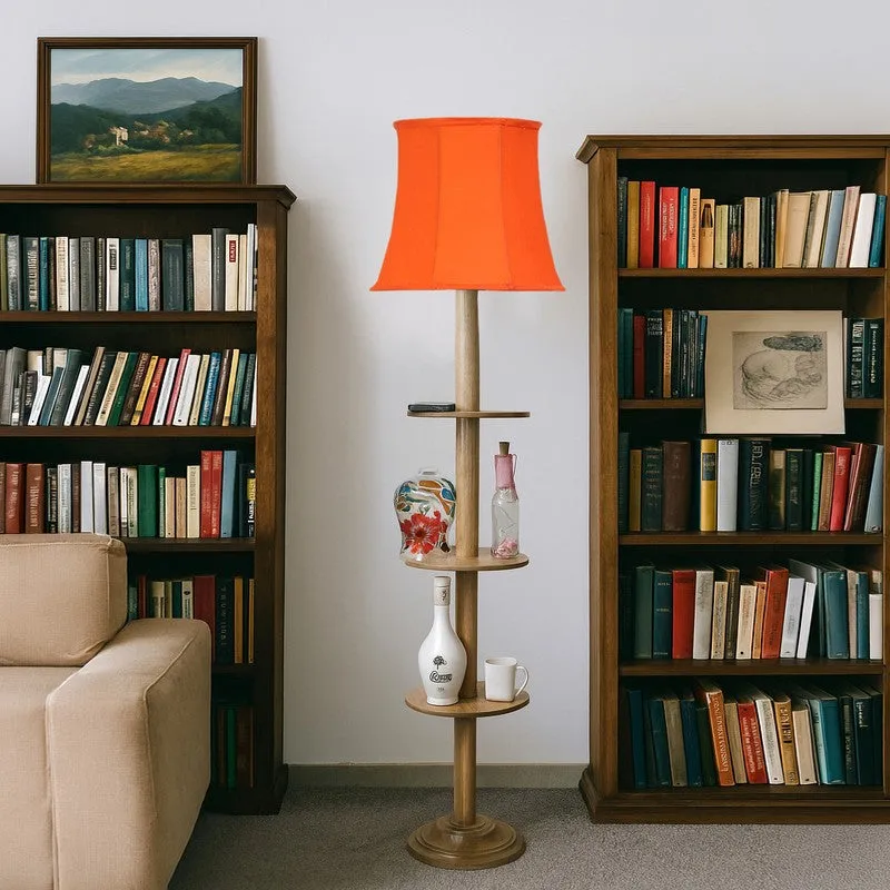 GlowDock Column Wooden Floor Lamp - Orange media 4