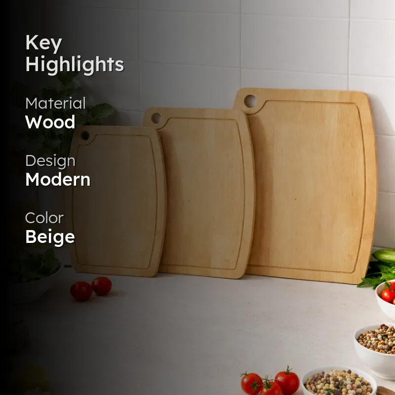 Rioware PureGrain Wooden Prep Board (Beige) - Set Of Three media 2