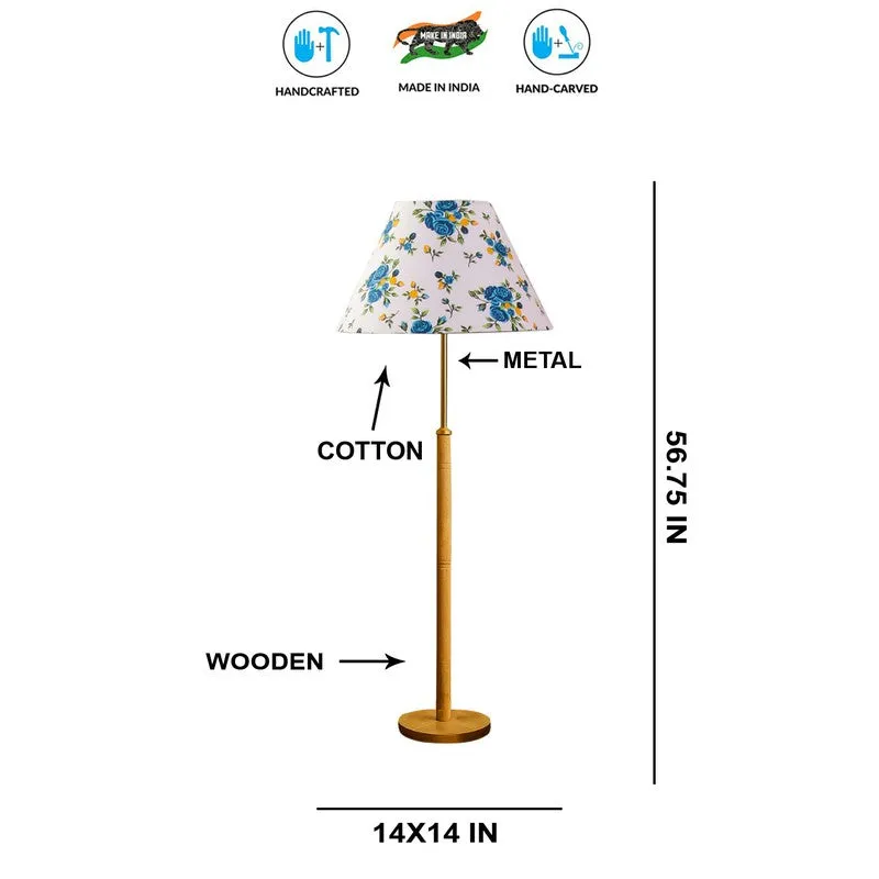 Retro Beam Wooden Floor Lamp - Blue media 7