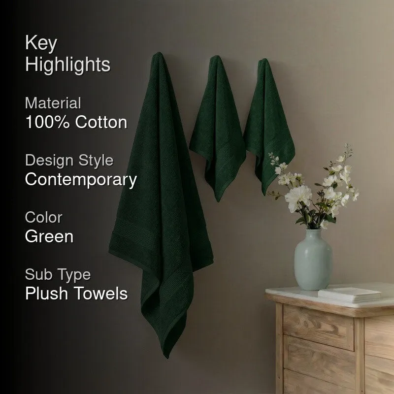 Monte Carlo Softdale Pure Cotton Towel Sets (Green) - Set of Three media 2