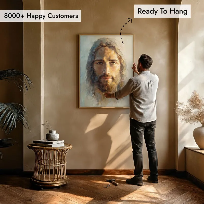 Eyes of Eternal Calm Archival Paper Wall Painting With Brown Frame media 5