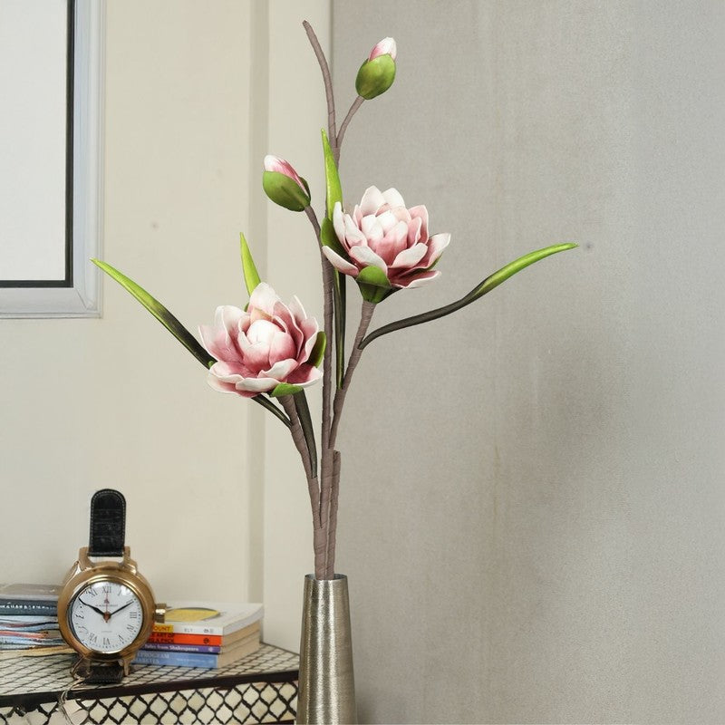 Blossomcharm Artificial Magnolia Foam Flower Stick - Pink media 3