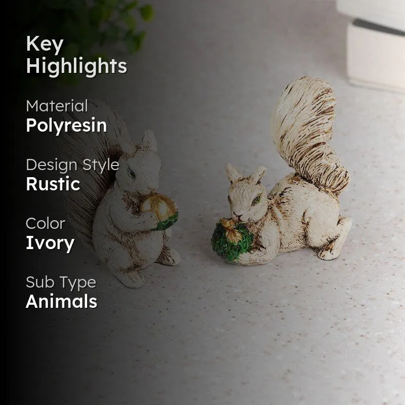 Squirrel Nibble Showpiece - Set Of Two media 2