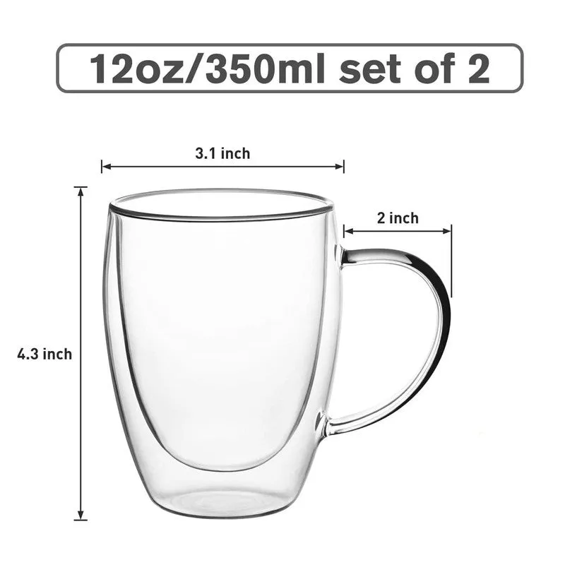 Elegant Glass Coffee Mug (350 mL Each) - Set Of Two media 8
