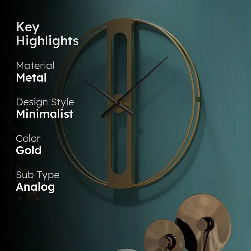 Aureate Hour Metal Analog Wall clock media 2