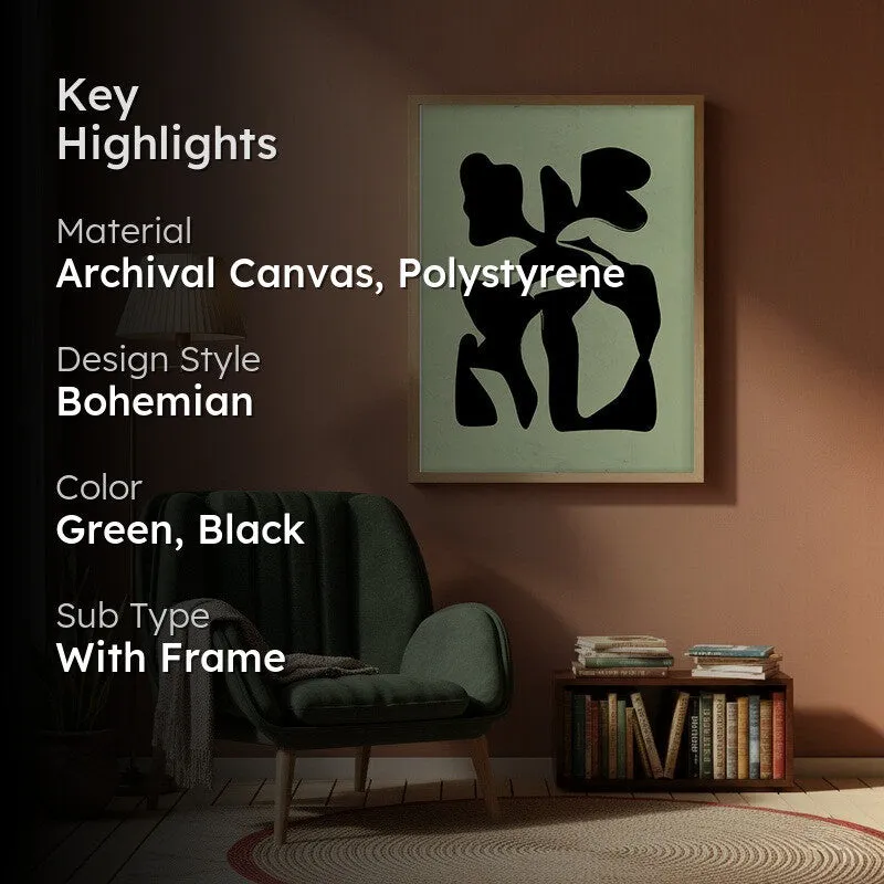 Modern Totem Canvas Wall Painting With Brown Frame media 2