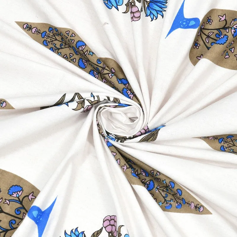 Jaipuro Cotton Bedsheet (Blue,White) - 240 TC media 5