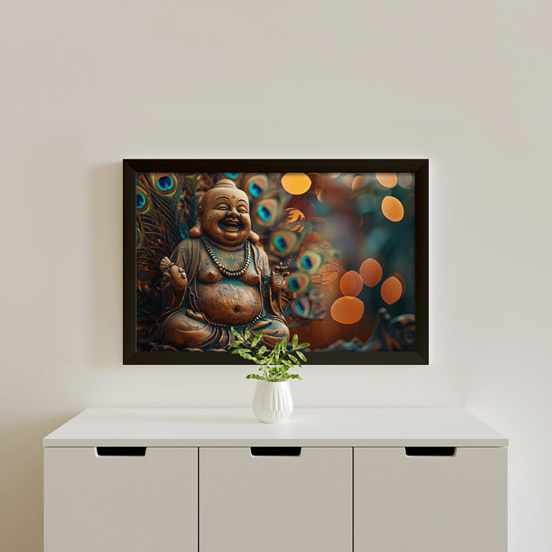 Mayoora Laughing Buddha Wall Painting
