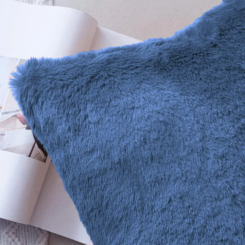 Fur Dual Cushion Cover Set (Blue) - Set Of Two media 6