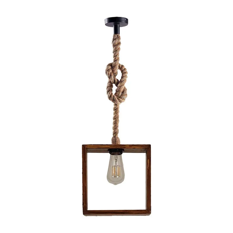 SquareLit Wooden Ceiling Lamp - Brown media 7