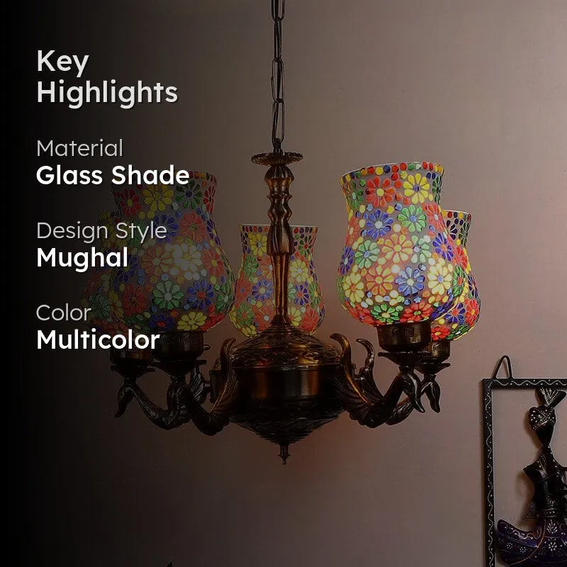 Ervo Mayoora Mosaic Golden Antique Ceiling Lamp media 2