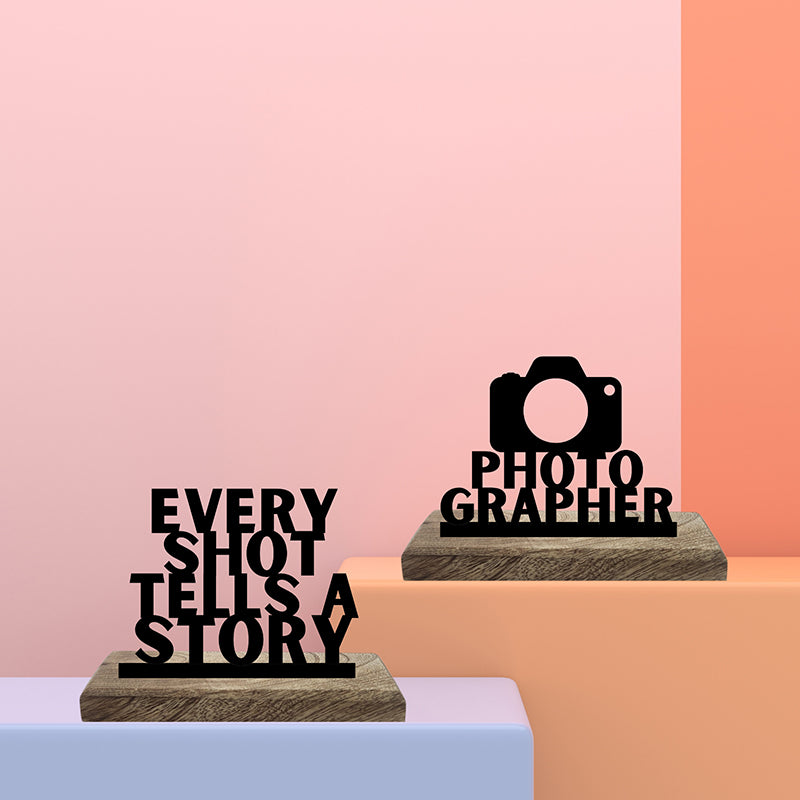 Stories & Shots Photographer Showpiece - Set Of Two