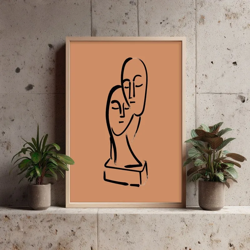 Two Souls Archival Canvas Wall Art - Natural Brown Frame media 4